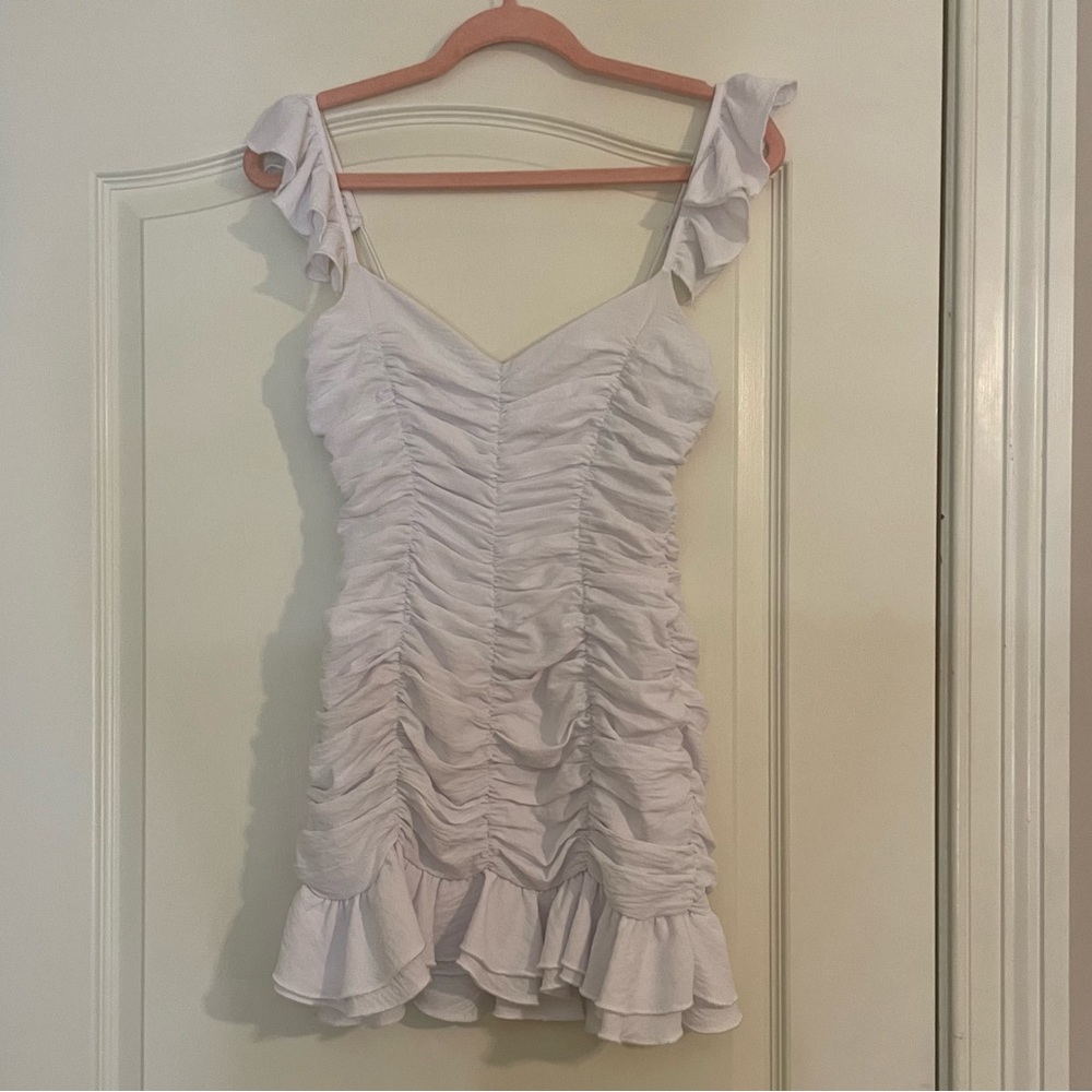 Ruffled and Ruched Mini Dress